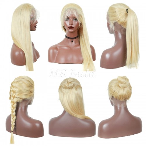 #613 Blonde Human Hair Transparent Lace Silky Straight Full Lace Wig | Human Hair Wig | Lace Front